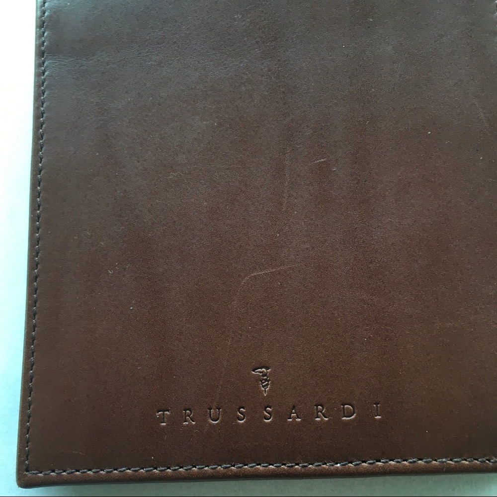 Trussardi calfskin leather Men BiFold Wallet